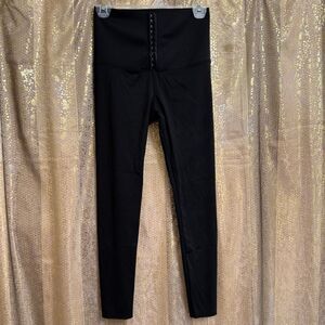 Black Tummy Control Shapewear Spandex Stretchy High Waisted Leggings Large